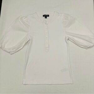J. Crew Ivory Puff Sleeve Blouse